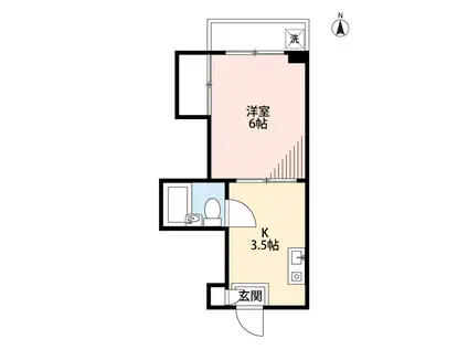 パストラル奥沢(1K/1階)の間取り写真