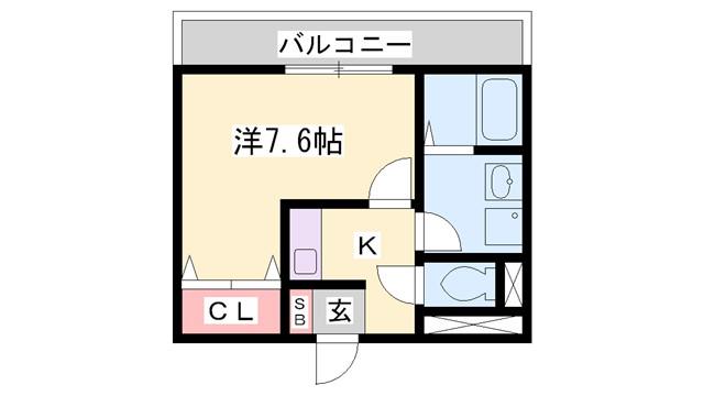 ラフィネ(1K/1階)の間取り写真