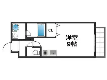 ハーティー玉造(ワンルーム/1階)の間取り写真