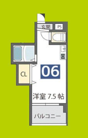 ダゼアマンション(ワンルーム/8階)の間取り写真