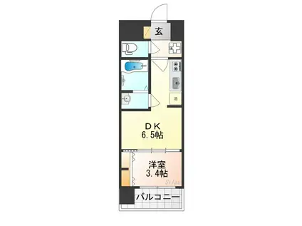 プレサンス十条凛華(1DK/2階)の間取り写真