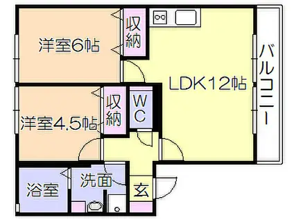 プリマヴェーラ(2LDK/2階)の間取り写真