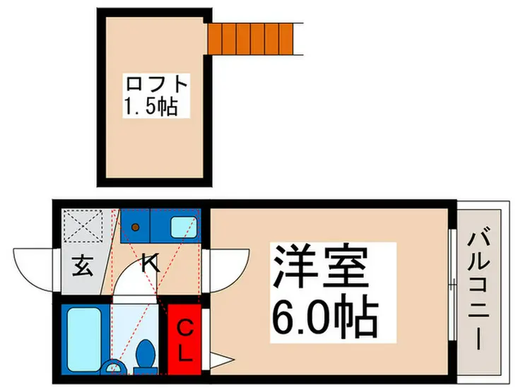 ローズアパートR1 2階階 間取り
