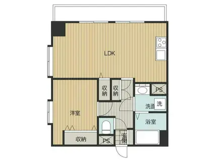 妙義坂マンション(1LDK/8階)の間取り写真