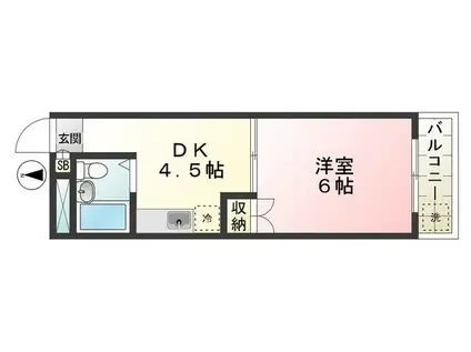 オーク西蒲田(1DK/2階)の間取り写真