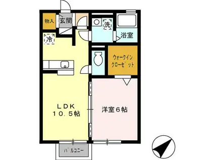 ＪＲ飯田線 下地駅 徒歩20分 2階建 築18年(1LDK/2階)の間取り写真