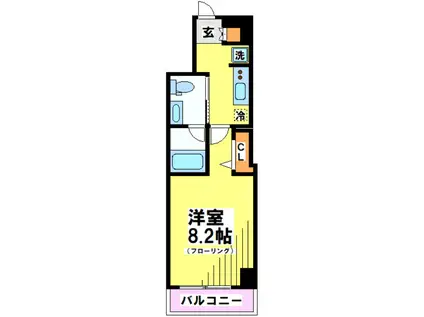MAXIV調布国領(1K/4階)の間取り写真