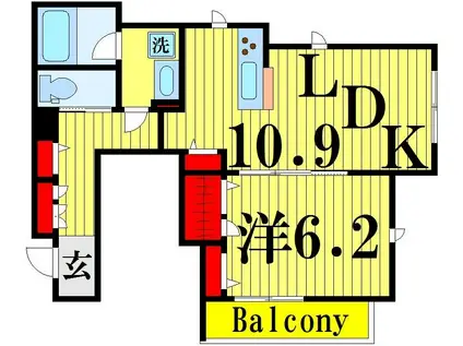グレイスメゾン(1LDK/2階)の間取り写真