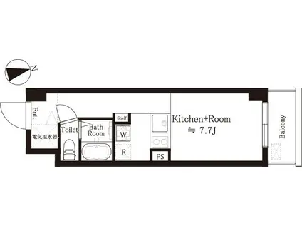 上池台NO.2(ワンルーム/3階)の間取り写真