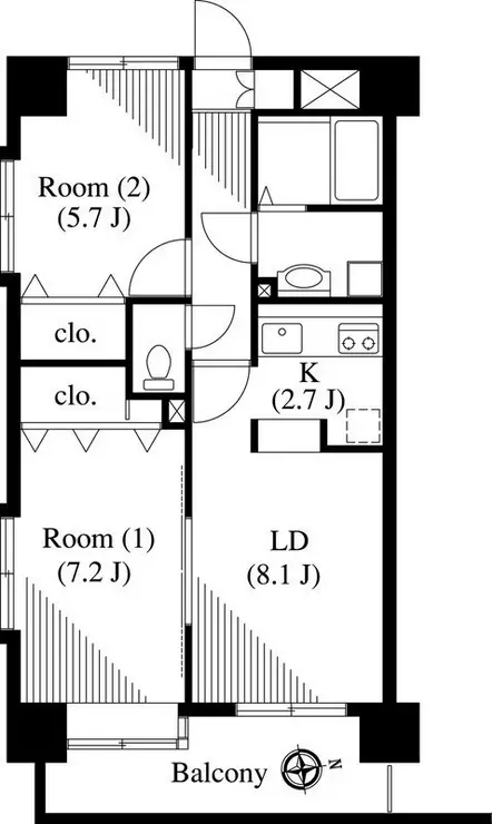 バーディーテラス仲町 5階階 間取り