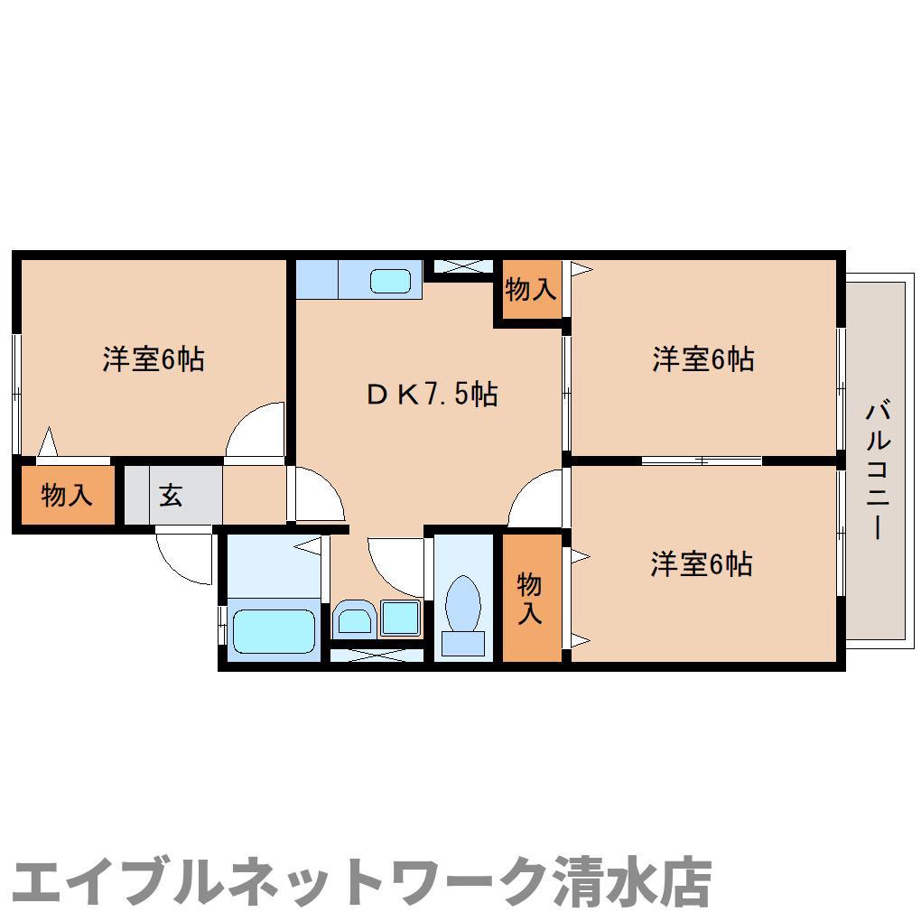 ルピナスM(3DK/2階)の間取り写真