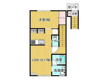 グランデアン(1LDK/2階)の間取り写真