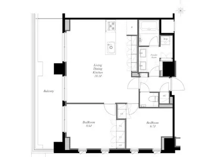 MINAMIAZABU NORHT(2LDK/13階)の間取り写真