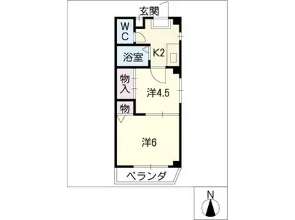 ラフォーレ21(2K/4階)の間取り写真