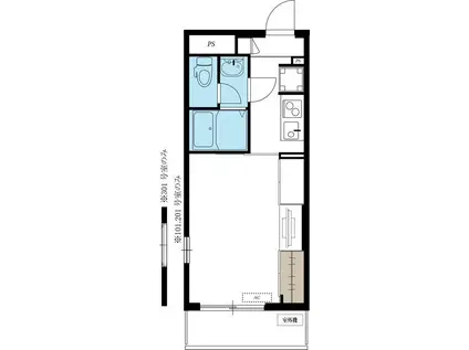 リブリ・戸田公園(1K/2階)の間取り写真