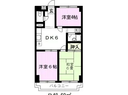 SUNHEIMSHIMA(3DK/3階)の間取り写真