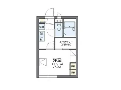 レオパレスシティパルI(1K/2階)の間取り写真