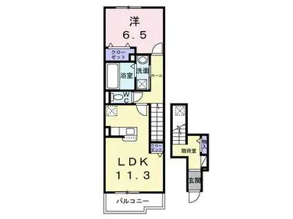 アクア A(1LDK/2階)の間取り写真