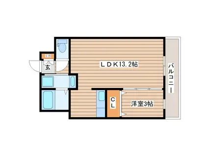 パルメゾン高砂I(1LDK/2階)の間取り写真