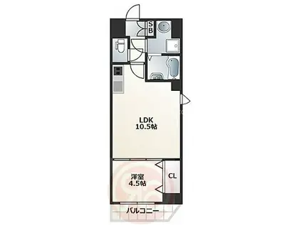 オルゴグラートNAMBA(1LDK/12階)の間取り写真