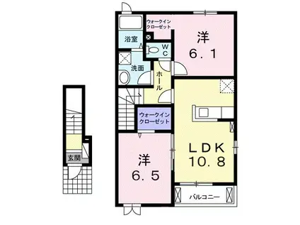 リバーサイド無限∞ III(2LDK/2階)の間取り写真