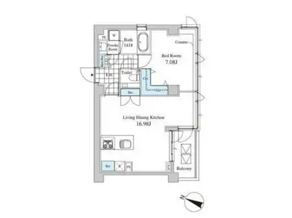 CASA ALBORE(1LDK/5階)の間取り写真