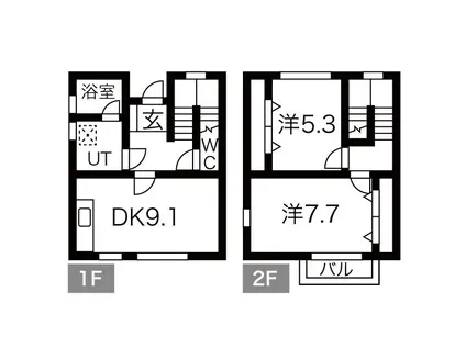 グレイストウフジ滝の水(2DK/1階)の間取り写真