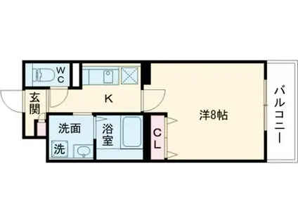 クローバー英賀保駅前(1K/5階)の間取り写真