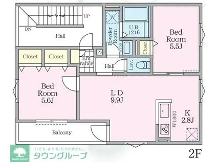 EVER GREEN PLACEII(2LDK/2階)の間取り写真