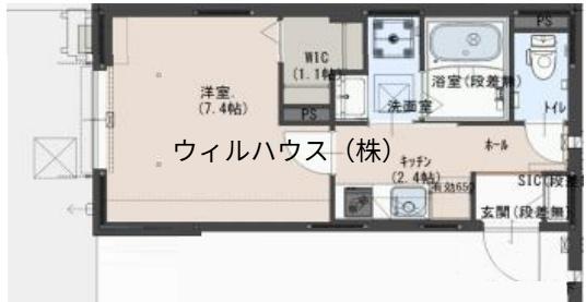 グランデール(1K/1階)の間取り写真