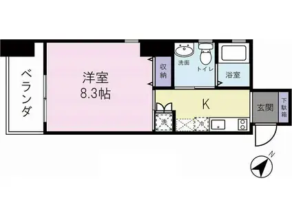 アイワプラザ(1K/10階)の間取り写真