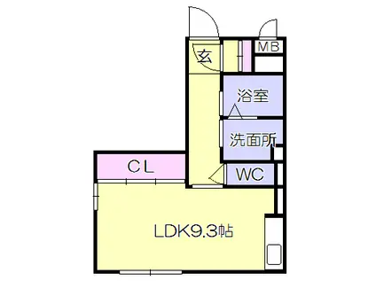 RESPIRAL(ワンルーム/1階)の間取り写真