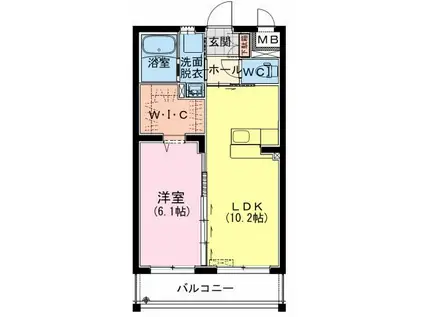 M10 若葉町(1LDK/1階)の間取り写真