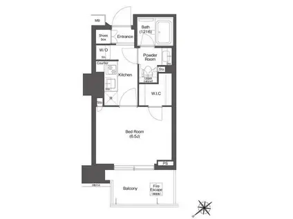 コンフォリア新中野(1K/8階)の間取り写真