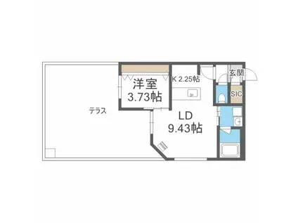 ALIVIS北23条 アリヴィス北23条(1LDK/1階)の間取り写真
