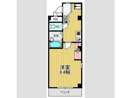 カサブランカ二村台(1K/1階)の間取り写真