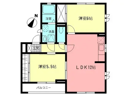 クレストハイツ(2LDK/3階)の間取り写真