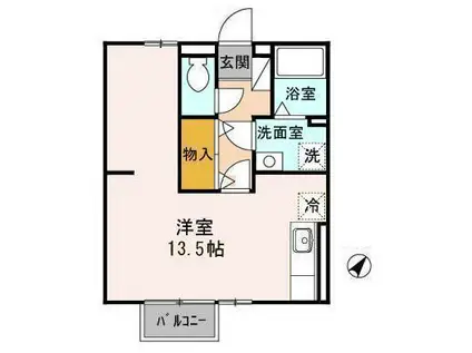 セジュール杉本AB(ワンルーム/1階)の間取り写真