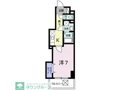 アルカディアV(1K/6階)の間取り写真