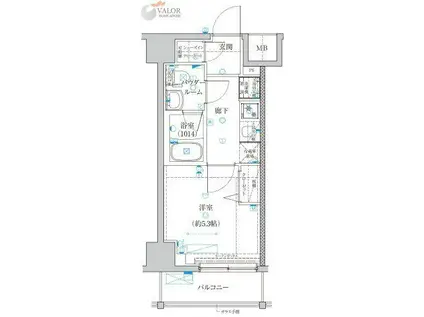 クラリッサ川崎ルーナ(ワンルーム/5階)の間取り写真