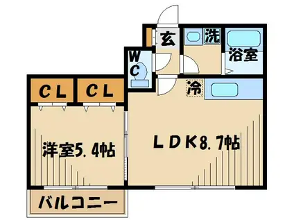 PINE GARDEN(1LDK/1階)の間取り写真