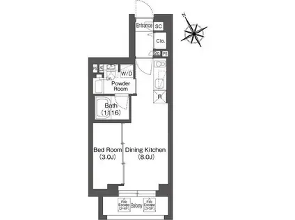 コンフォリア上目黒(1LDK/5階)の間取り写真