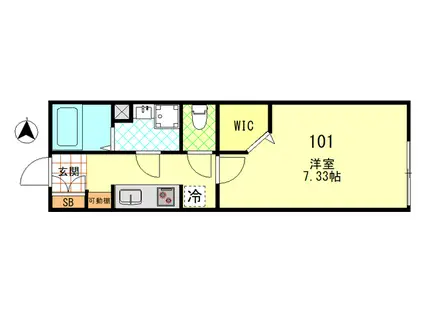 CFジオーレ殿町(1K/1階)の間取り写真