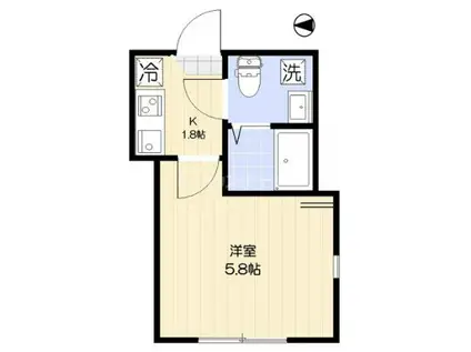 グロリア小岩(1K/2階)の間取り写真