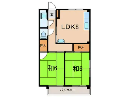 明神マンションI(2LDK/4階)の間取り写真