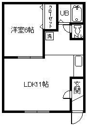 ルグランカワカミ(1LDK/2階)の間取り写真