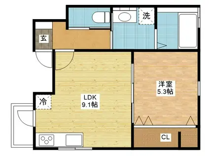 SIGNPOST出雲(1LDK/1階)の間取り写真