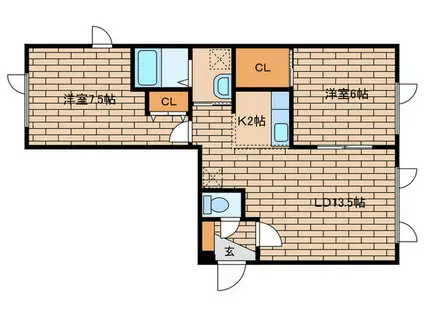 パラダイム(2LDK/3階)の間取り写真