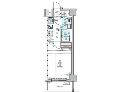 ジェノヴィア蒲田IIIスカイガーデン(1K/3階)の間取り写真