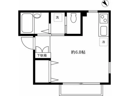 DRホームズ新大塚(ワンルーム/1階)の間取り写真